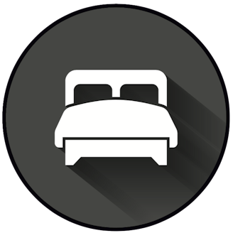 En stiliserad ikon av en säng