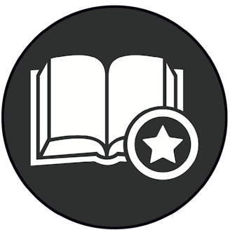 En stiliserad ikon av en bok