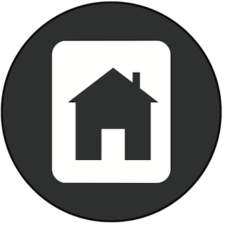 En stiliserad ikon av ett hus