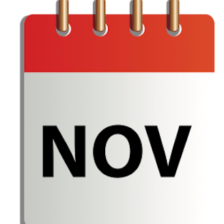 Ett tecknat kalenderblad för november