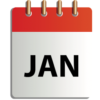 Ett tecknat kalenderblad för januari