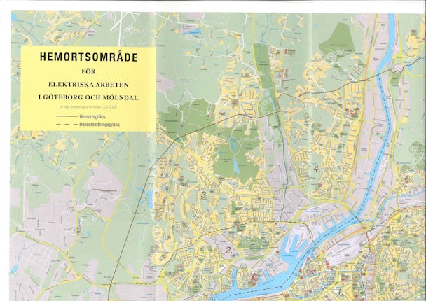 En karta över Göteborg och Mölndal