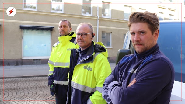 Tobias Iderfjell, Karl Kihlström och Stefan Malmborg står utomhus på en gata
