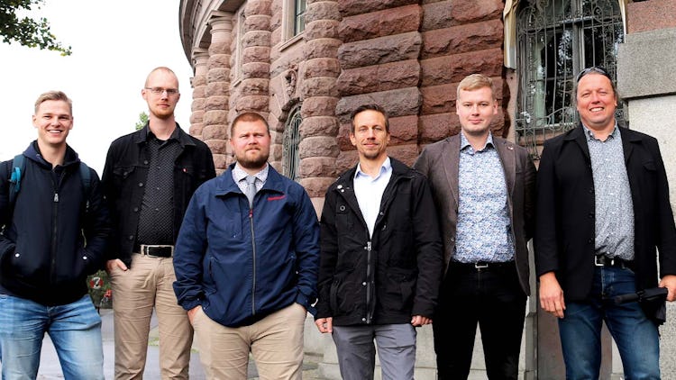 Gruppbild på Roger Persson, David Wikström, Marcus Frej, Jonas Eriksson, Magnus Jeppesson och David Aura.