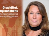 Malin Strömberg och omslaget till Graviditet, amning och mens.