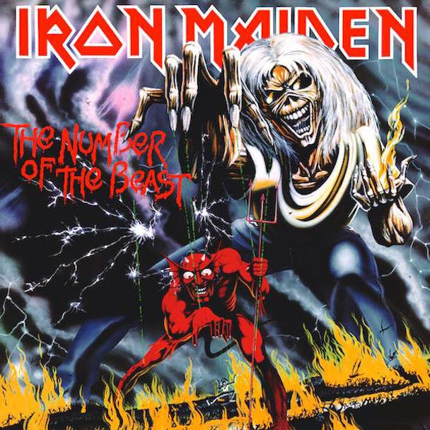 Skivomslaget till Iron Maidens "The Number of the Beast"