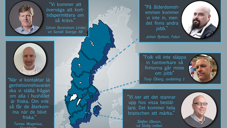 En karta över sverige med citat från texten monterade över.