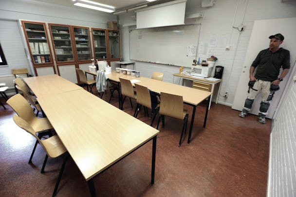 Ett tomt klassrum