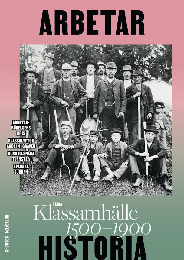 En beskuren version av omslaget till det nya numret av tidskriften Arbetarhistoria