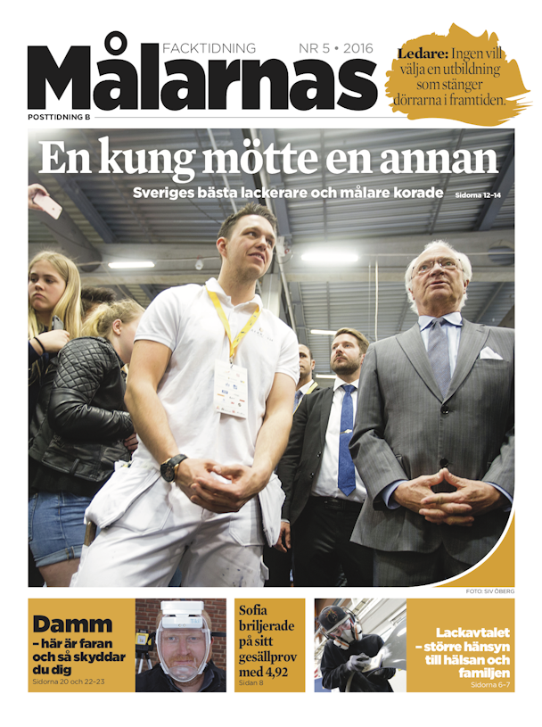 En tidnings-sida med bild på Emil Eriksson och Carl XVI Gustaf, med rubriken: "En kung möter en annan"