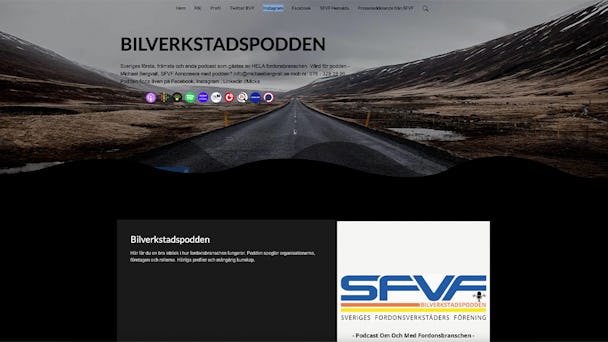 Sceenshot från Bilverkstadspoddens hemsida.